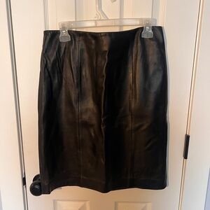Elegant Black Leather Skirt